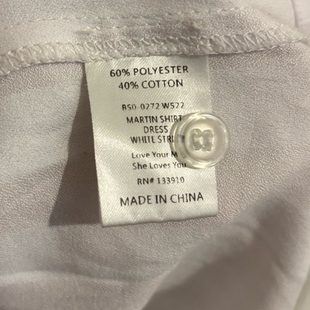 Show me your MuMu” | Martins Shirt Dress White Stripe Size Small - Picture 4 of 6